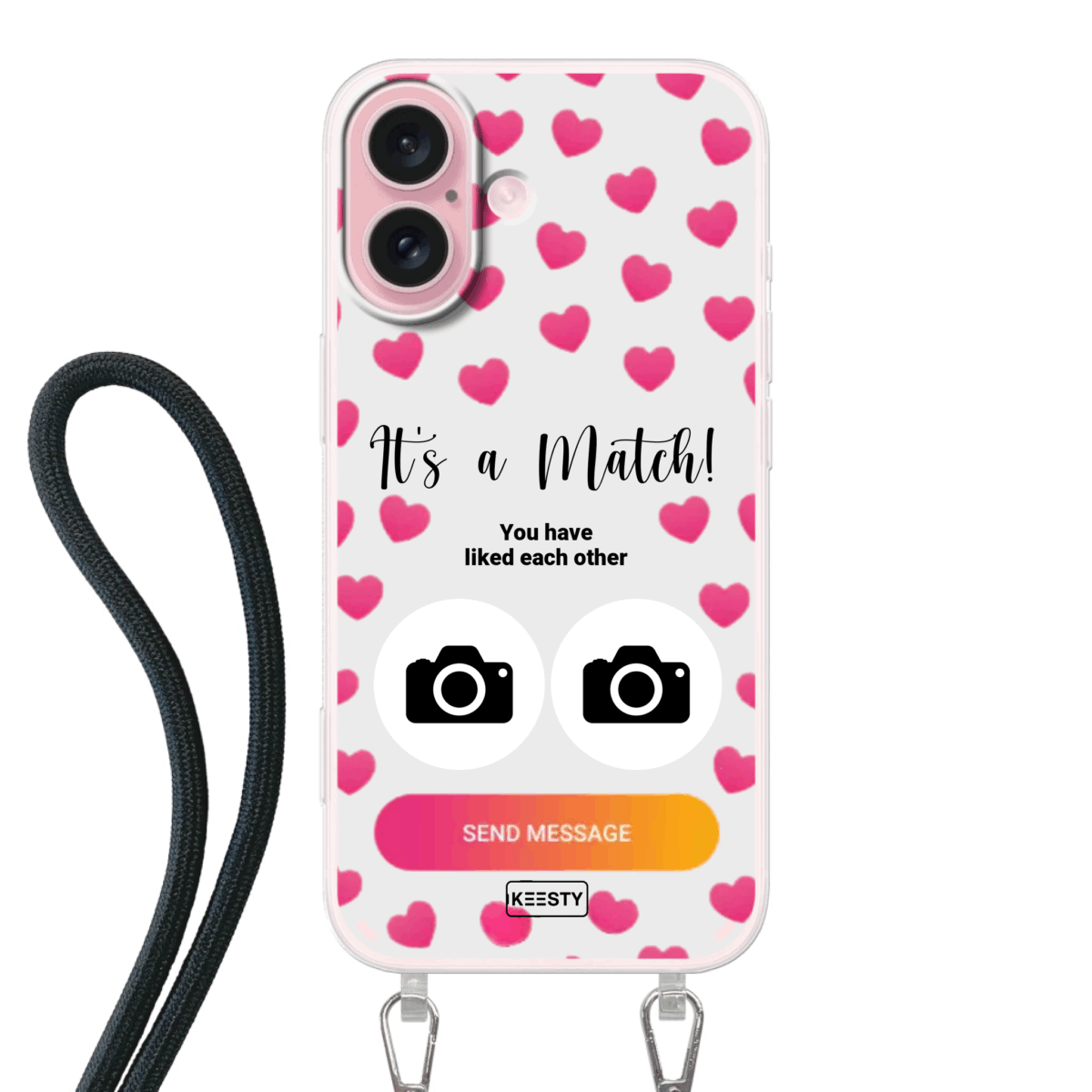 Telefoonhoesje met foto koord its a match 1 1