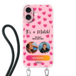 Telefoonhoesje met foto koord its a match 1 2