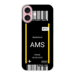Telefoonhoesje ontwerpen vliegticket soft iPhone 16 1