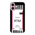 Telefoonhoesje ontwerpen vliegticket soft iPhone 16 3
