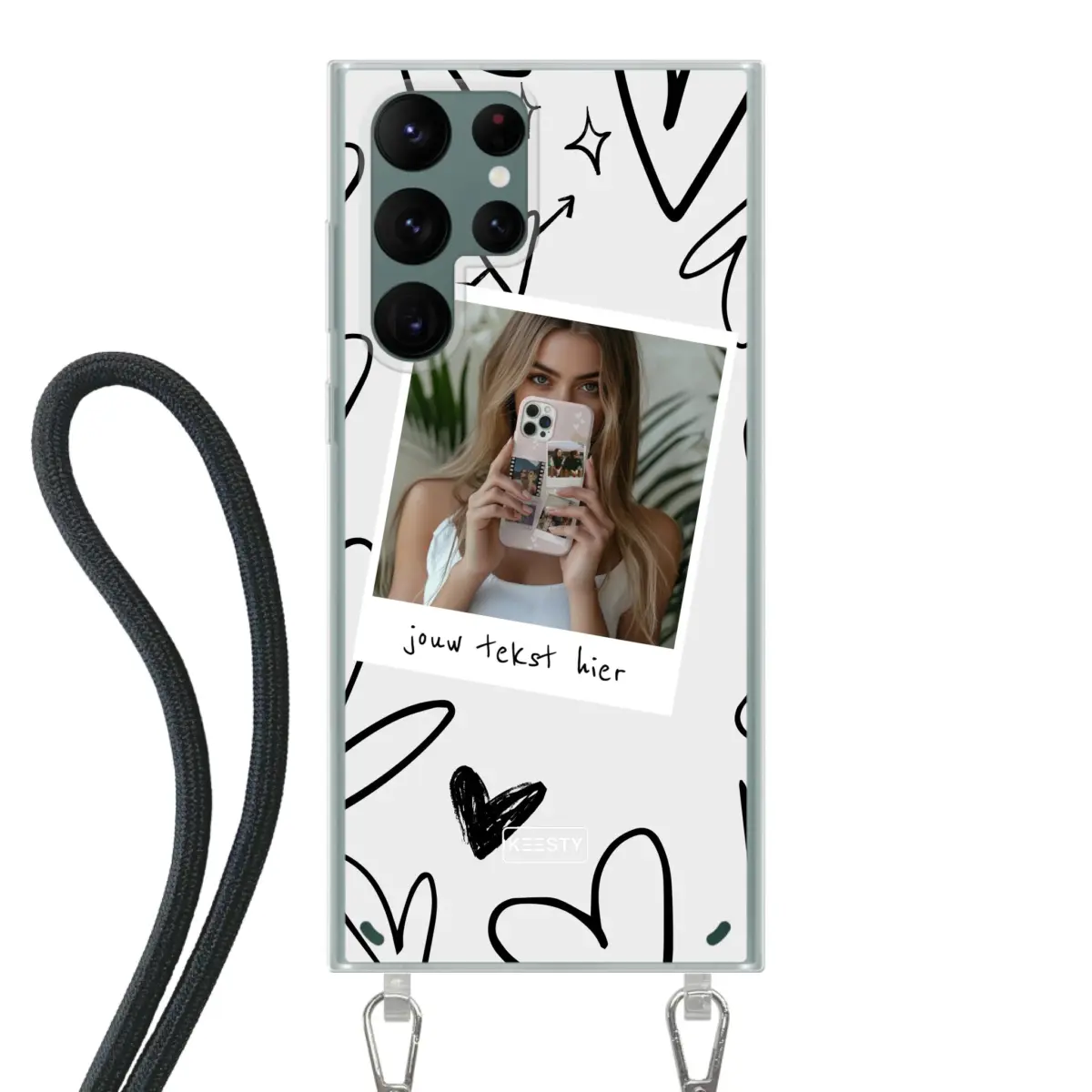 Samsung Galaxy S22 Ultra Crossbody case (back printed, transparent)