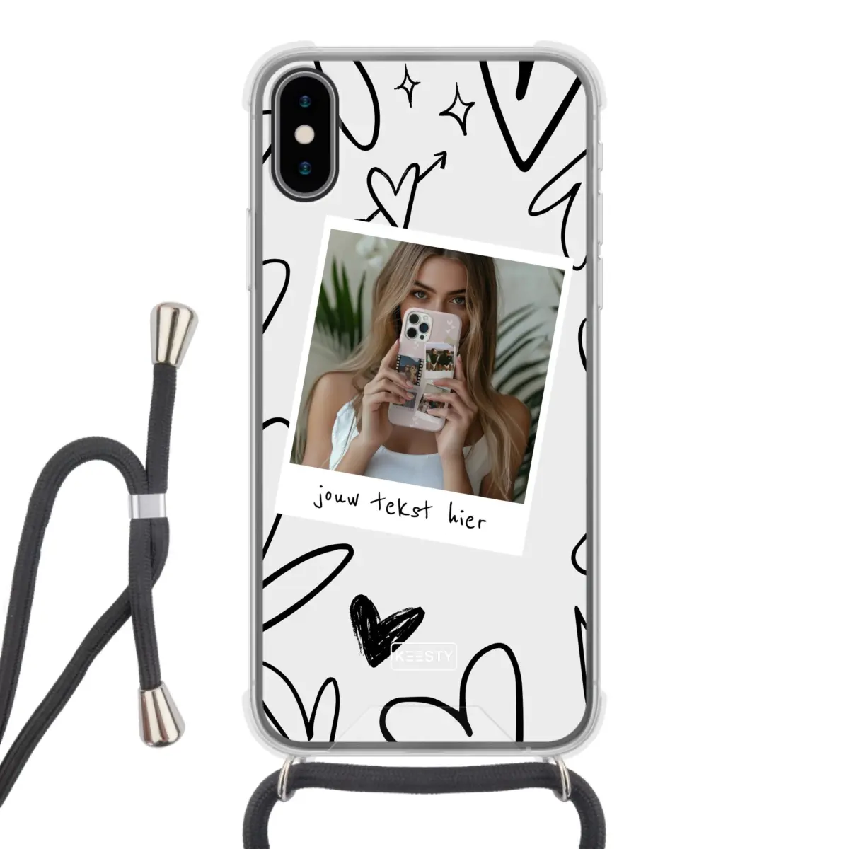 Apple iPhone X: XS Crossbody case (back printed, transparent)