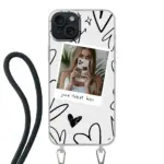 Apple iPhone 15 Plus Crossbody case (back printed, transparent)
