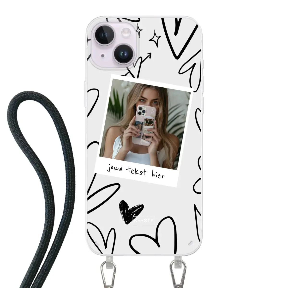 Apple iPhone 14 Plus Crossbody case (back printed, transparent)