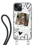 Apple iPhone 14 Crossbody case (back printed, transparent)