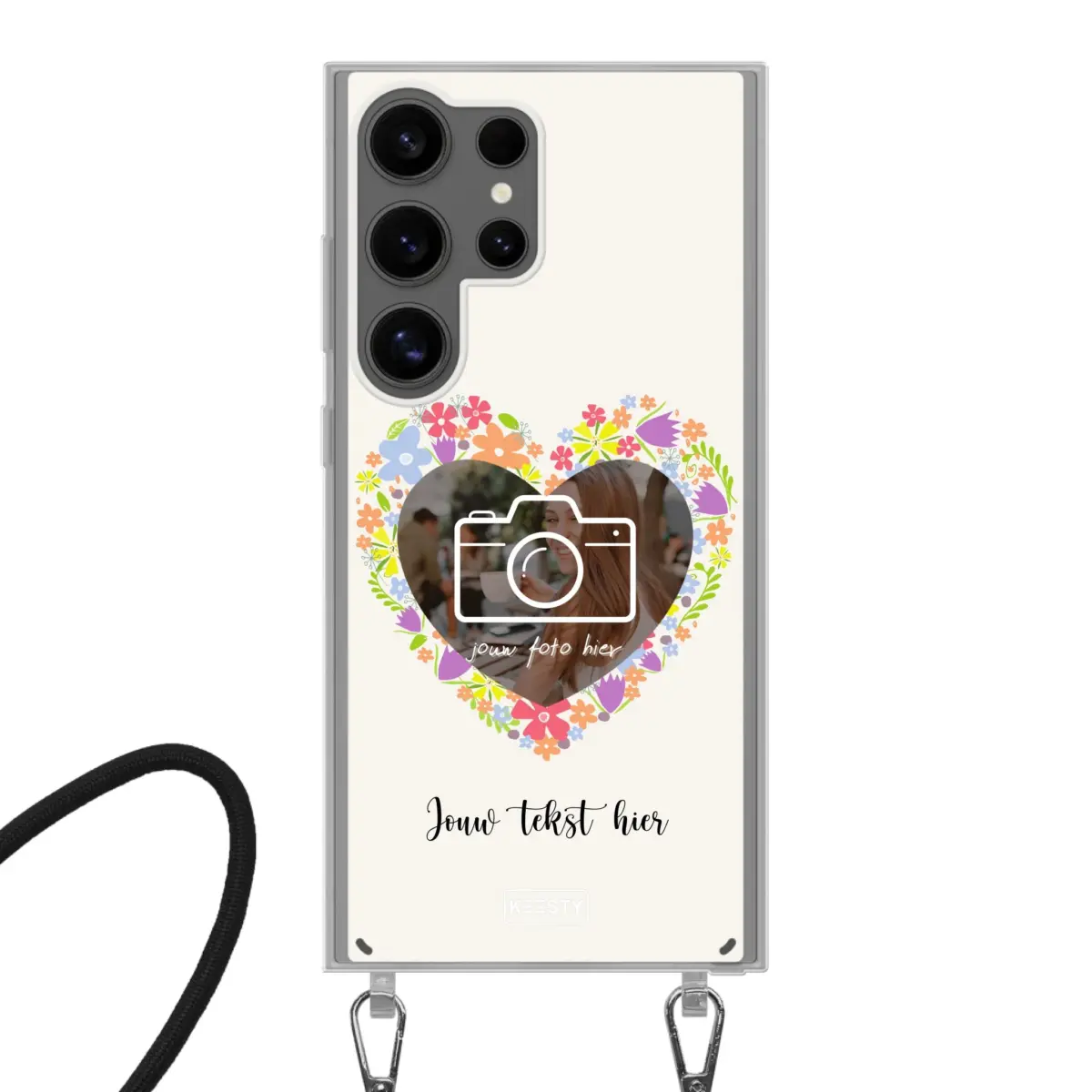Telefoonhoesje Maken - Floral 4 - Hoesje met koord