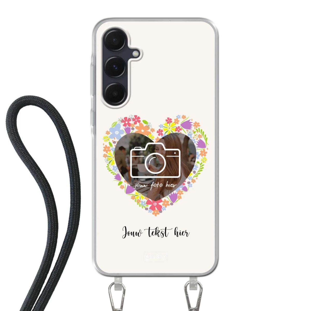 Telefoonhoesje Maken - Floral 4 - Hoesje met koord