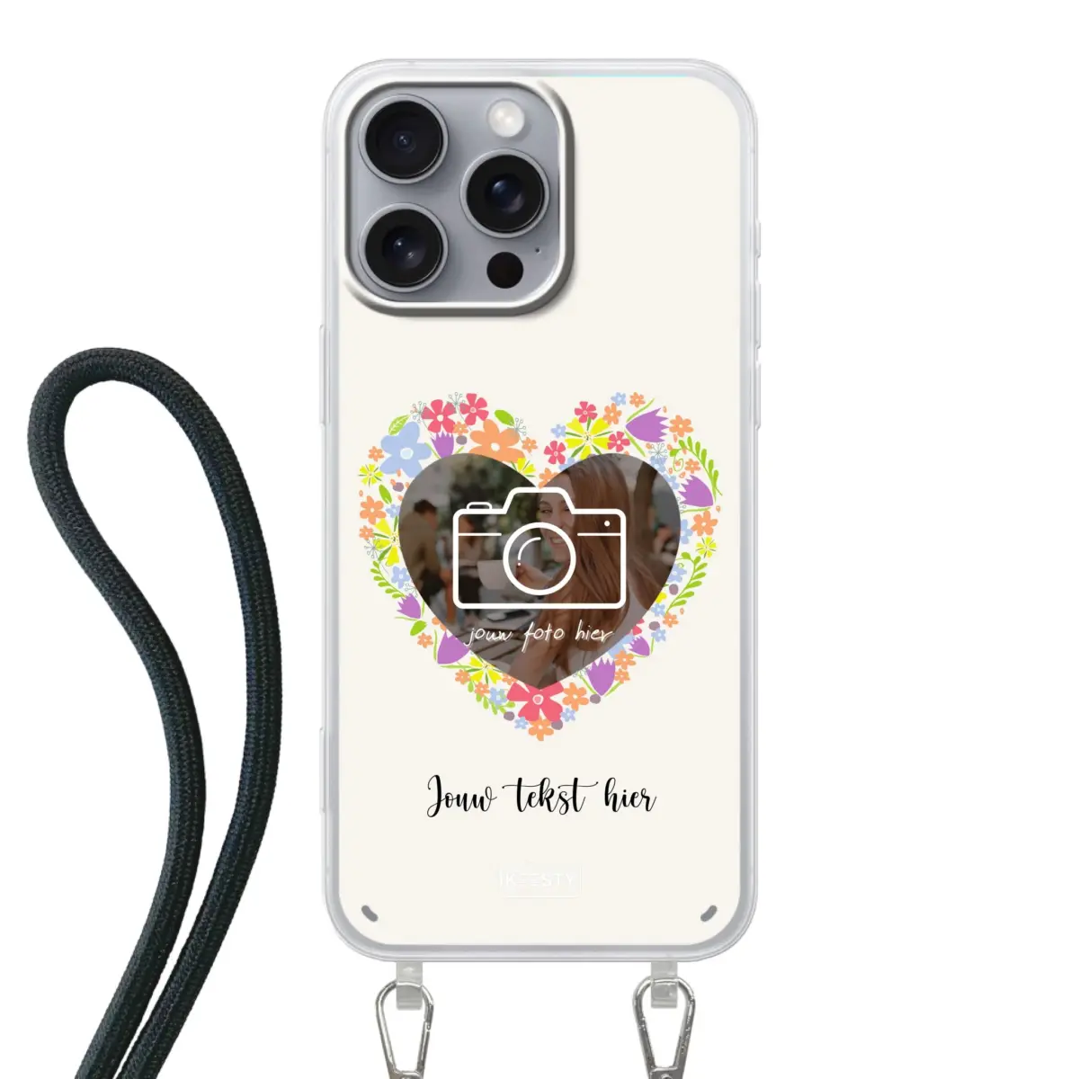 Telefoonhoesje Maken - Floral 4 - Hoesje met koord