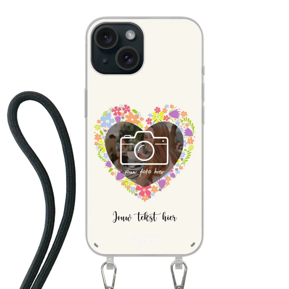 Telefoonhoesje Maken - Floral 4 - Hoesje met koord