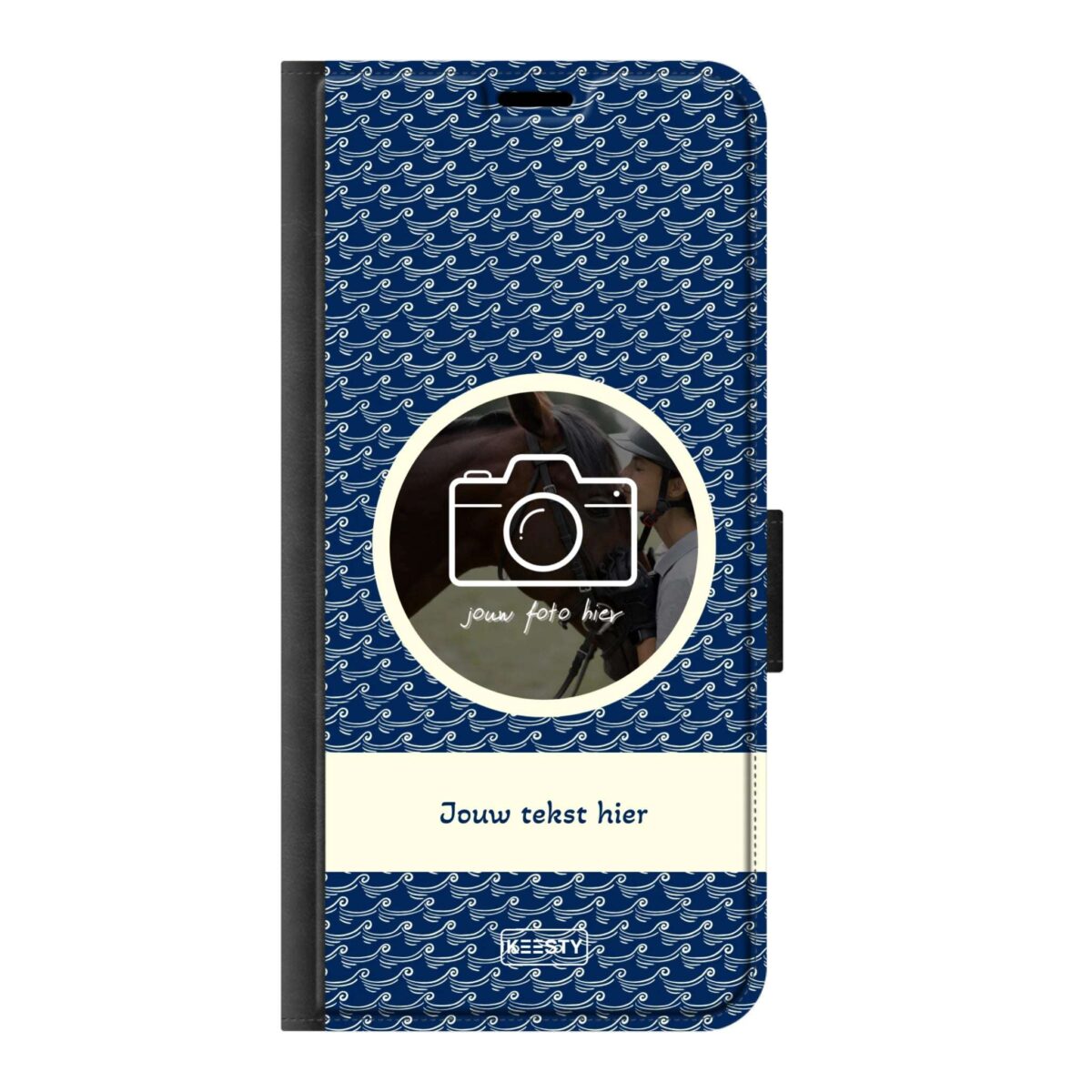 Telefoonhoesje ontwerpen portemonnee waves 1 Apple iPhone 16 Plus