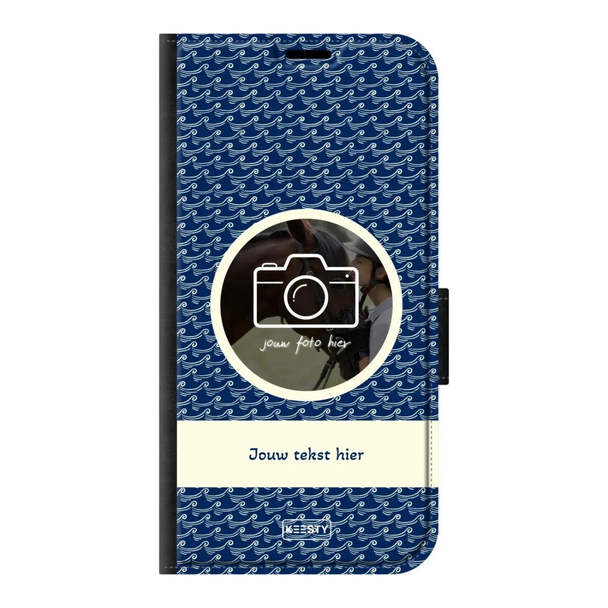 Telefoonhoesje ontwerpen portemonnee waves 1 Apple iPhone SE 2020 & 2022