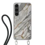 Telefoonhoesje ontwerpen met koord Marble Black Apple iPhone 14 Pro