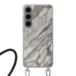 Telefoonhoesje ontwerpen met koord Marble Black Apple iPhone 14
