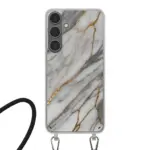 Telefoonhoesje ontwerpen met koord Marble Black