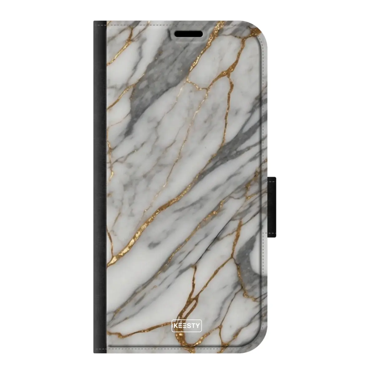 Telefoonhoesje ontwerpen met PortemonneeMarble Black Samsung Galaxy A35
