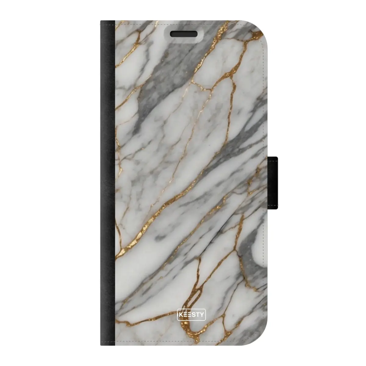 Telefoonhoesje ontwerpen met PortemonneeMarble Black Samsung Galaxy S23 Ultra