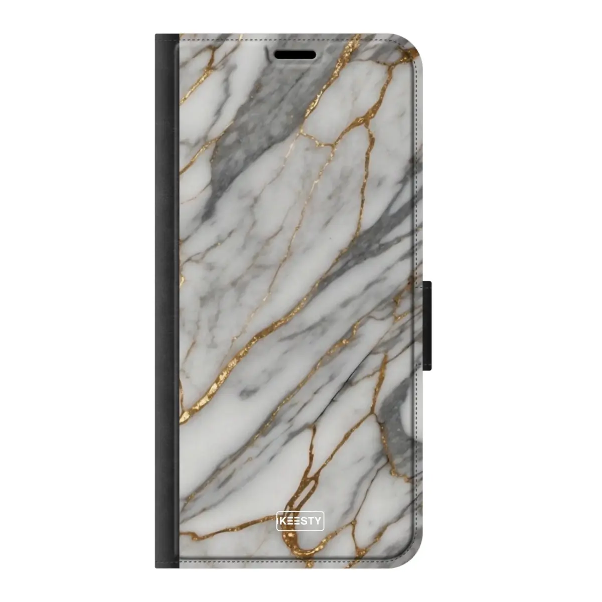 Telefoonhoesje ontwerpen met PortemonneeMarble Black Apple iPhone 15