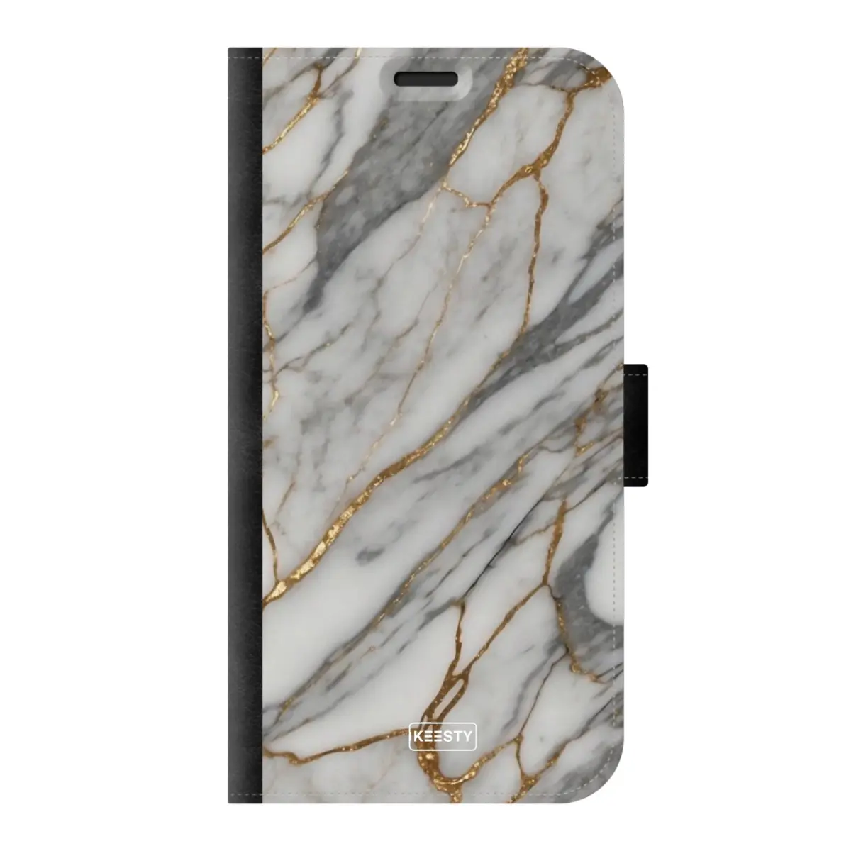 Telefoonhoesje ontwerpen met PortemonneeMarble Black Samsung Galaxy A56
