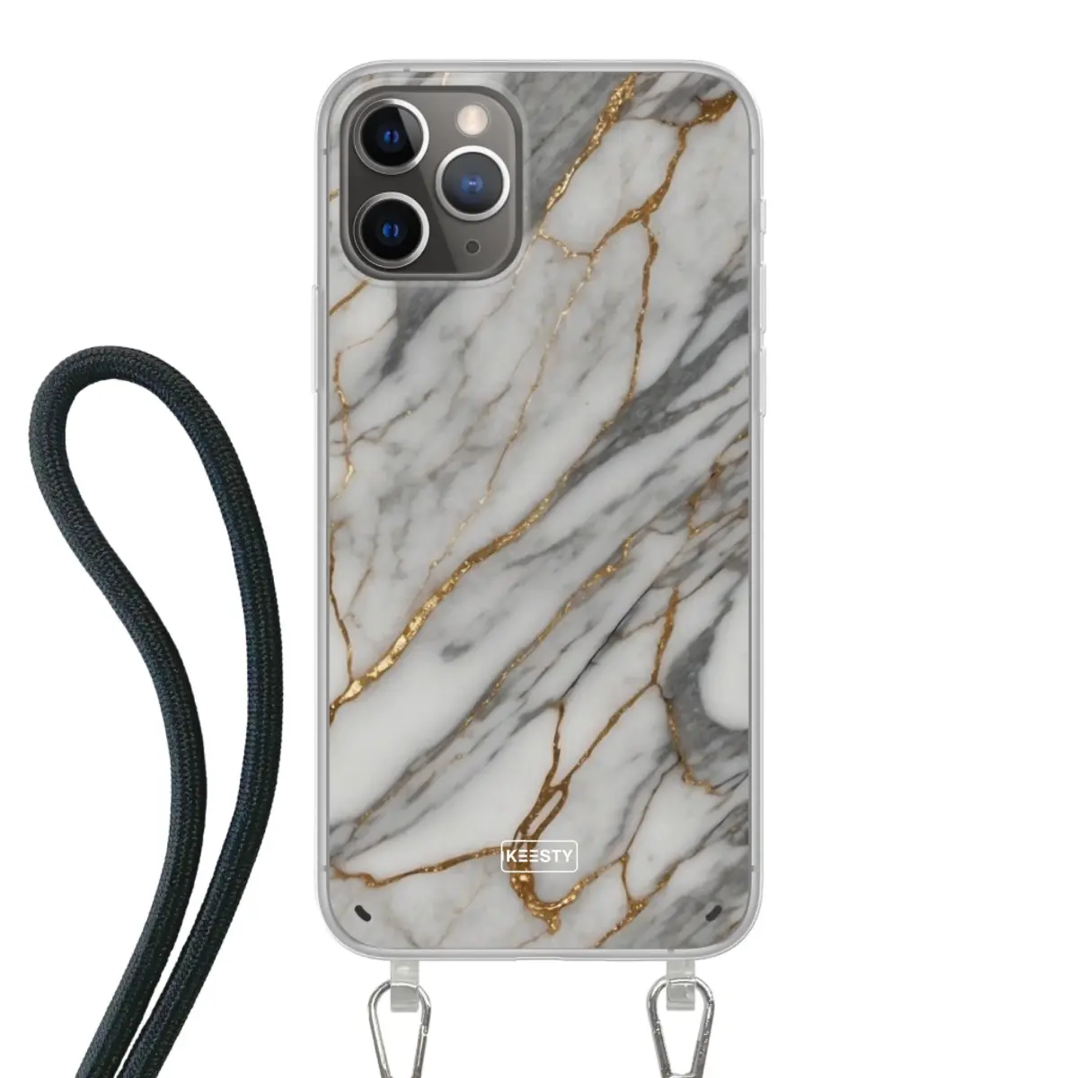 Telefoonhoesje ontwerpen - Marble Green - Hoesje met koord