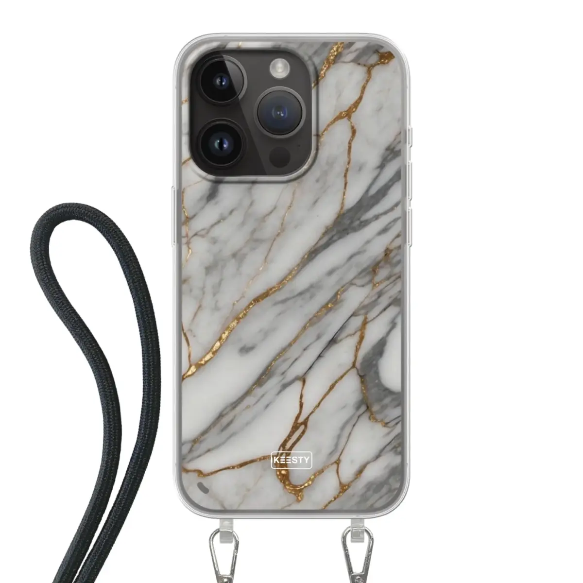 Telefoonhoesje ontwerpen - Marble Green - Hoesje met koord
