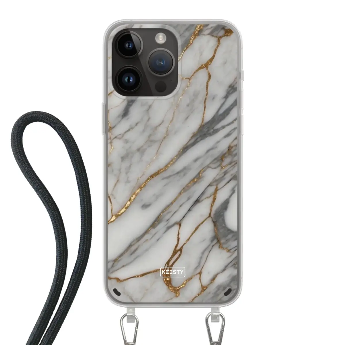 Telefoonhoesje ontwerpen - Marble Green - Hoesje met koord