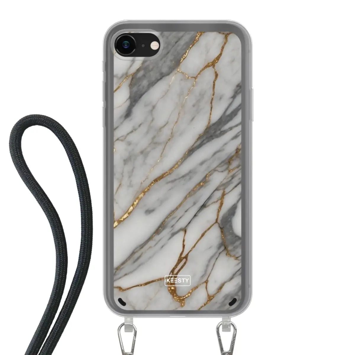 Telefoonhoesje ontwerpen - Marble Green - Hoesje met koord
