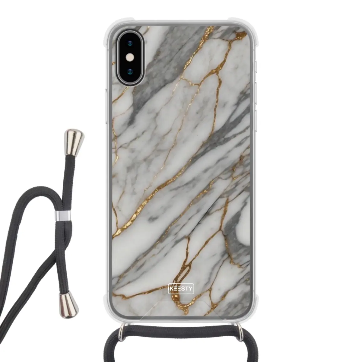 Telefoonhoesje ontwerpen - Marble Green - Hoesje met koord