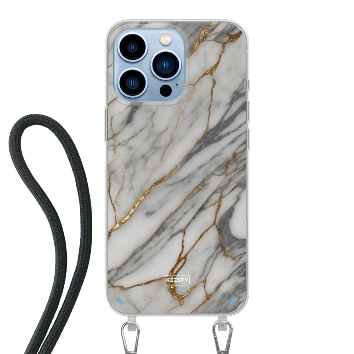 Telefoonhoesje ontwerpen - Marble Green - Hoesje met koord
