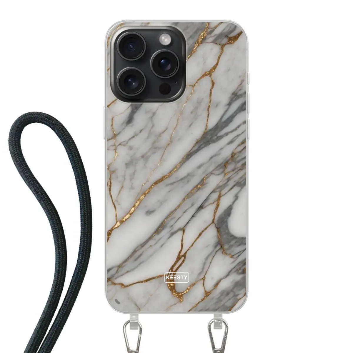 Telefoonhoesje ontwerpen - Marble Green - Hoesje met koord
