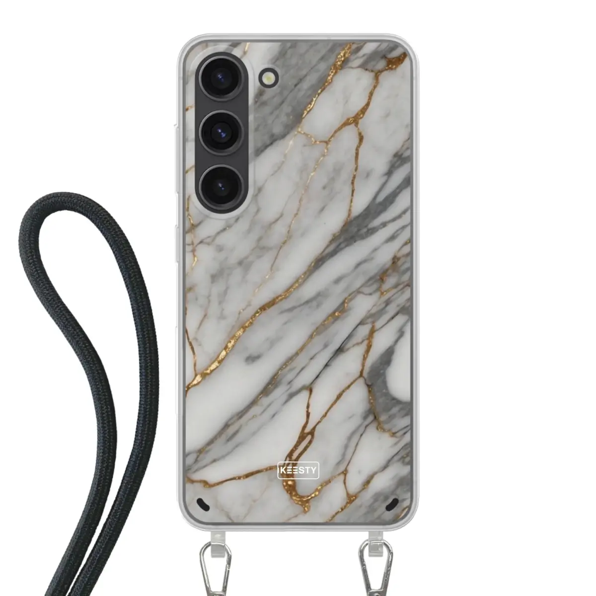 Telefoonhoesje ontwerpen - Marble Green - Hoesje met koord