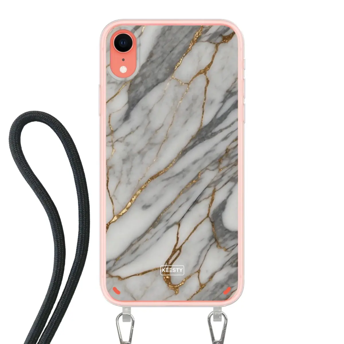Telefoonhoesje ontwerpen - Marble Green - Hoesje met koord