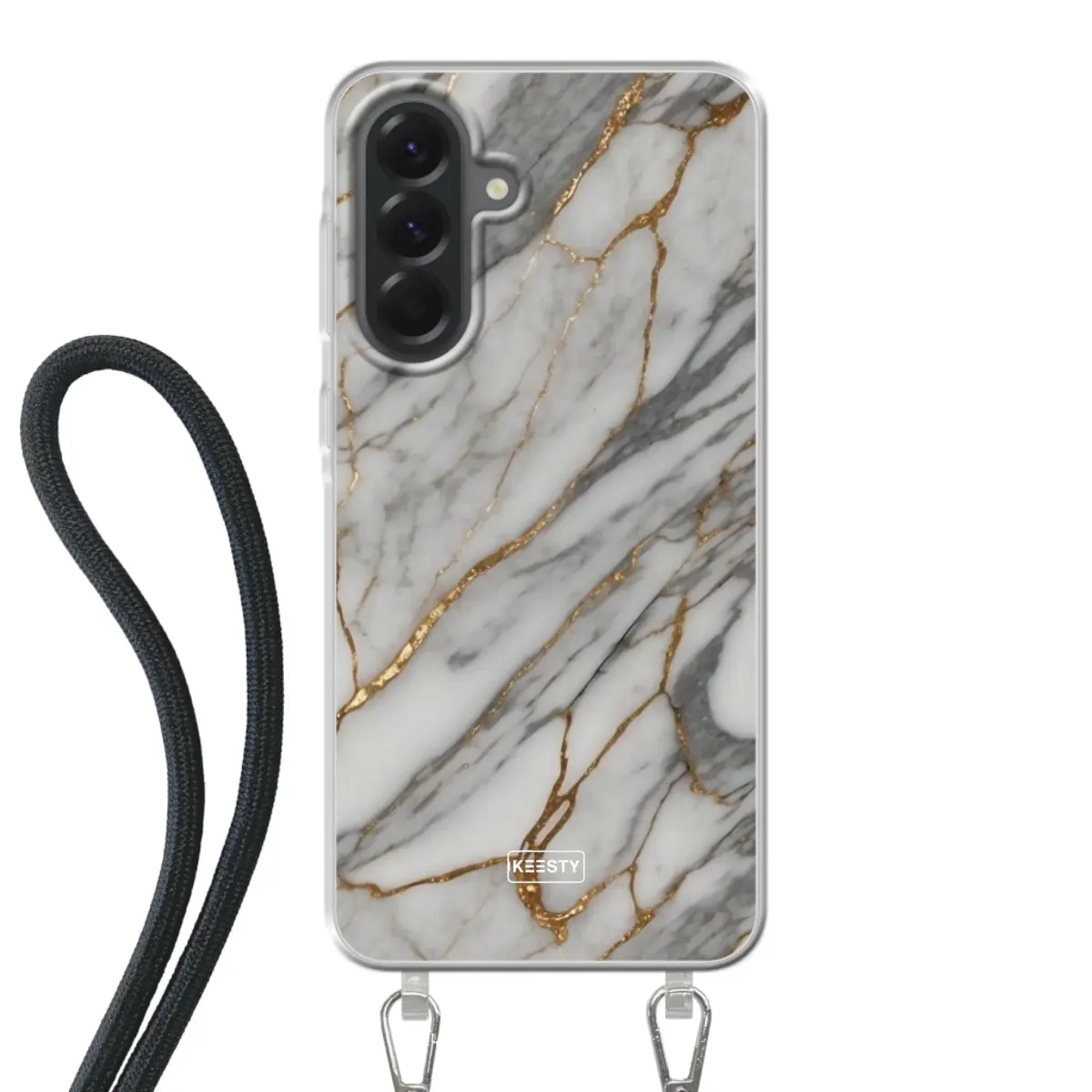 Telefoonhoesje ontwerpen - Marble Green - Hoesje met koord