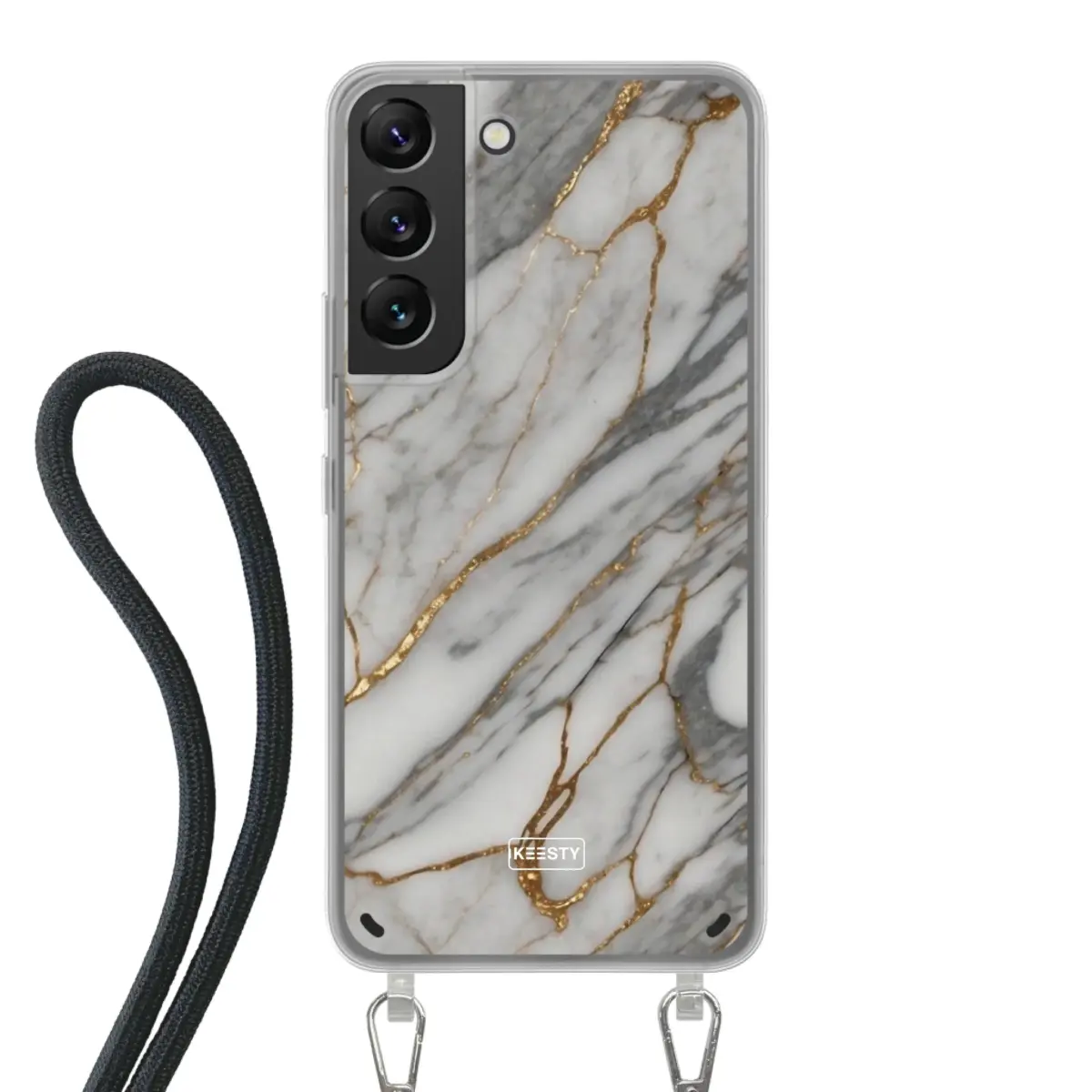 Telefoonhoesje ontwerpen - Marble Green - Hoesje met koord