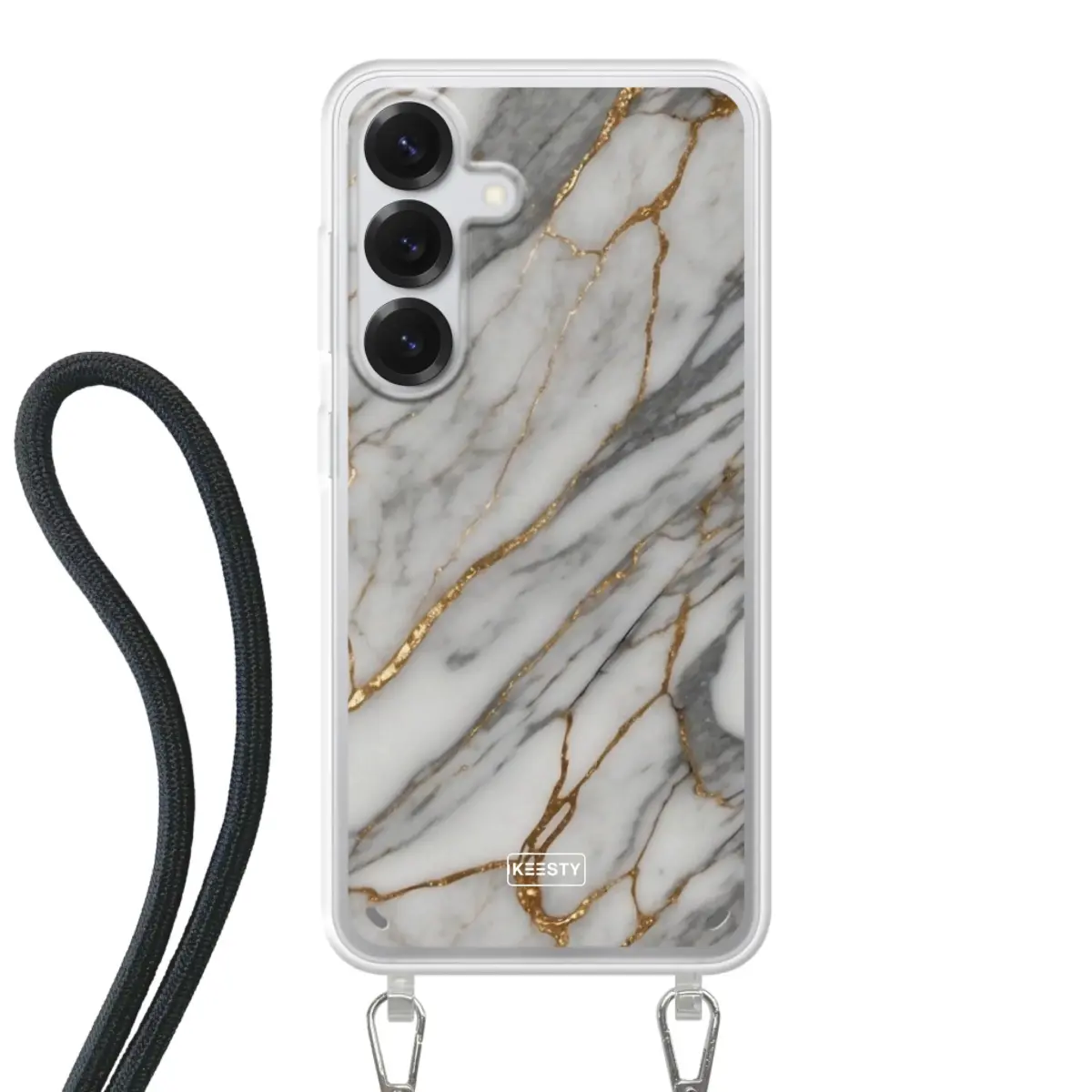 Telefoonhoesje ontwerpen - Marble Green - Hoesje met koord
