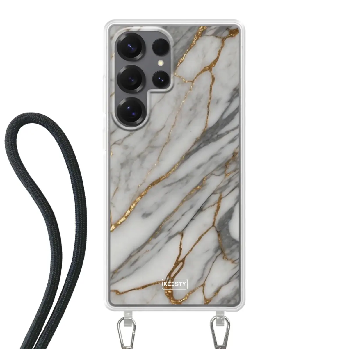 Telefoonhoesje ontwerpen - Marble Green - Hoesje met koord