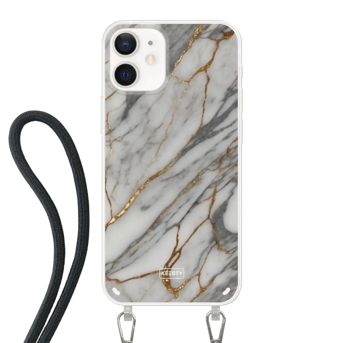 Telefoonhoesje ontwerpen - Marble Green - Hoesje met koord