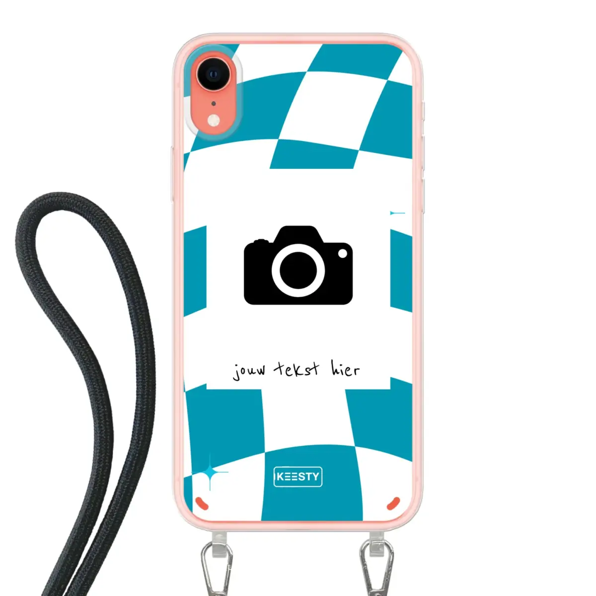 Apple iPhone Xr Crossbody case (back printed, transparent)