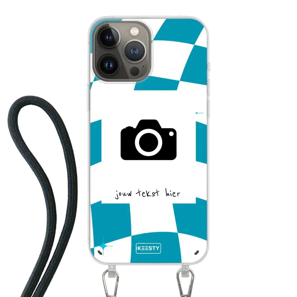 Apple iPhone 13 Pro Max Crossbody case (back printed, transparent)