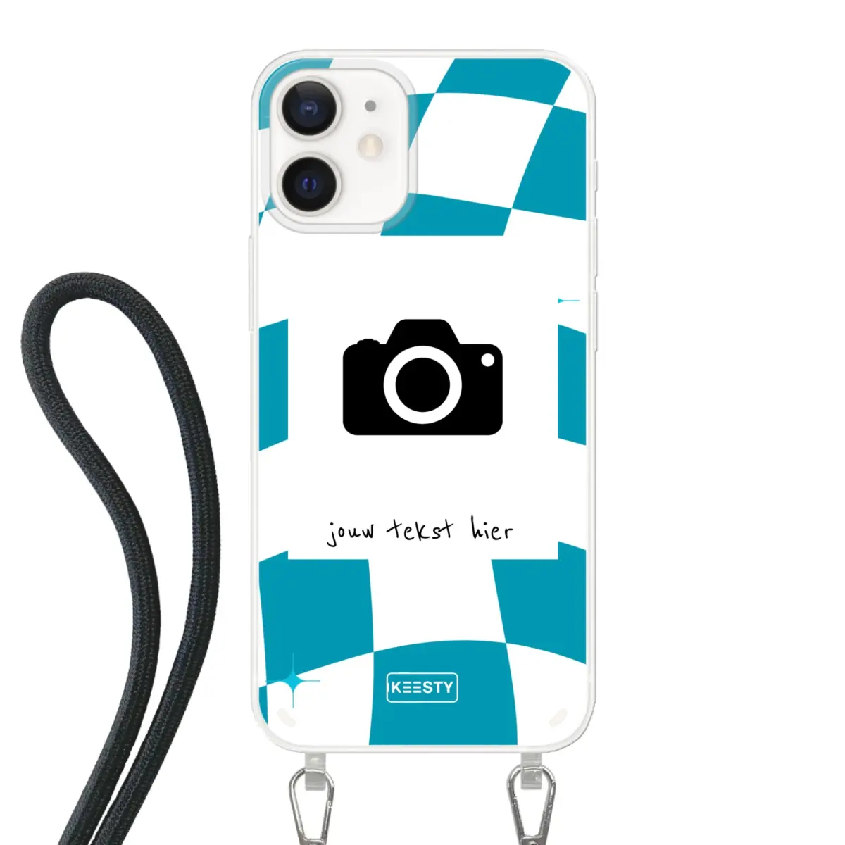 Apple iPhone 12 Mini Crossbody case (back printed, transparent)